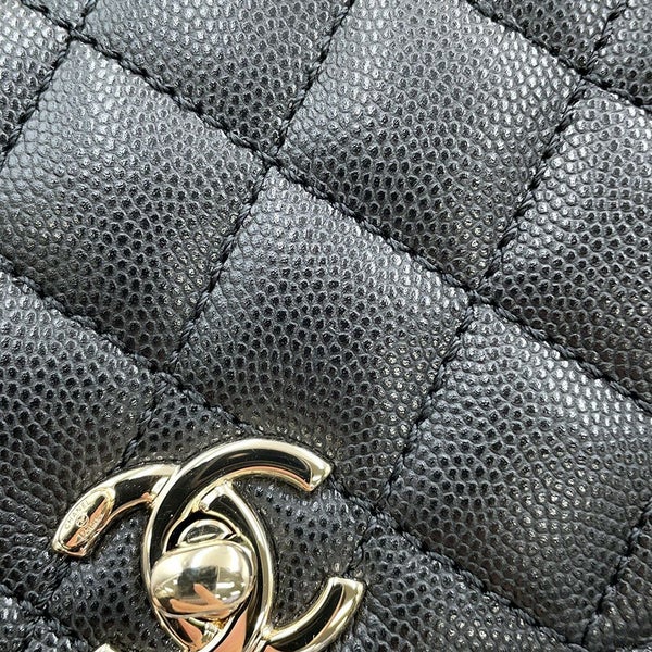 シャネル ハンドバッグ ココマーク マトラッセ ココハンドル XXS キャビアスキン AS2215 CHANEL 2way 黒