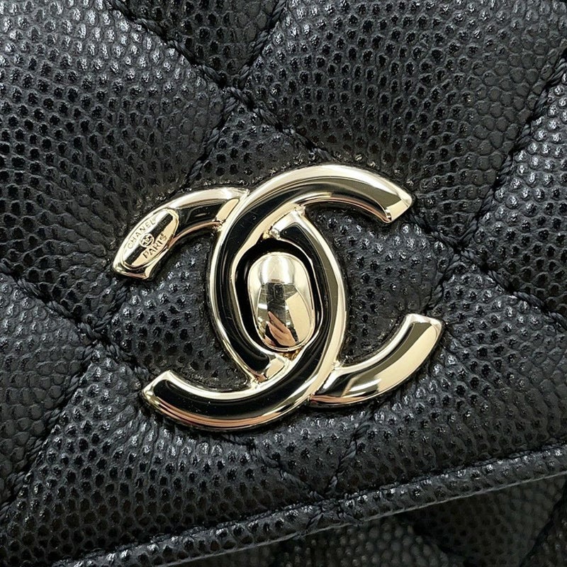 シャネル ハンドバッグ ココマーク マトラッセ ココハンドル XXS キャビアスキン AS2215 CHANEL 2way 黒