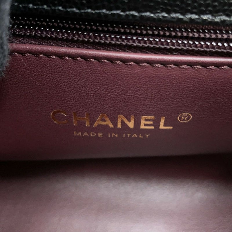 シャネル ハンドバッグ ココマーク マトラッセ ココハンドル XXS キャビアスキン AS2215 CHANEL 2way 黒