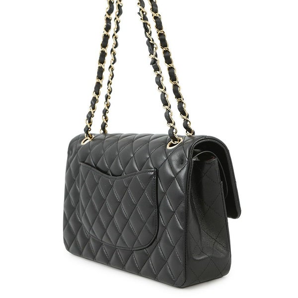シャネル チェーンショルダーバッグ マトラッセ25 ココマーク ダブルチェーン ラムスキン A01112 CHANEL 黒