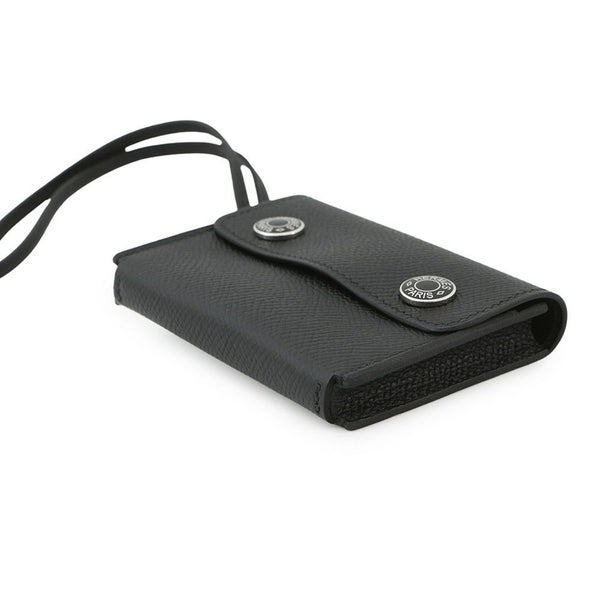 エルメス カードケース エルメスナップ カードケース ブラック/シルバー金具 エプソン W刻印 HERMES 名刺入れ 黒