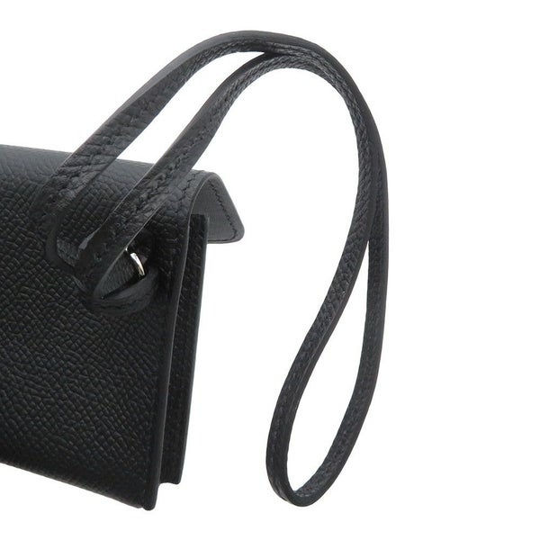 エルメス カードケース エルメスナップ カードケース ブラック/シルバー金具 エプソン W刻印 HERMES 名刺入れ 黒