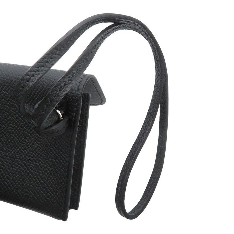 エルメス カードケース エルメスナップ カードケース ブラック/シルバー金具 エプソン W刻印 HERMES 名刺入れ 黒
