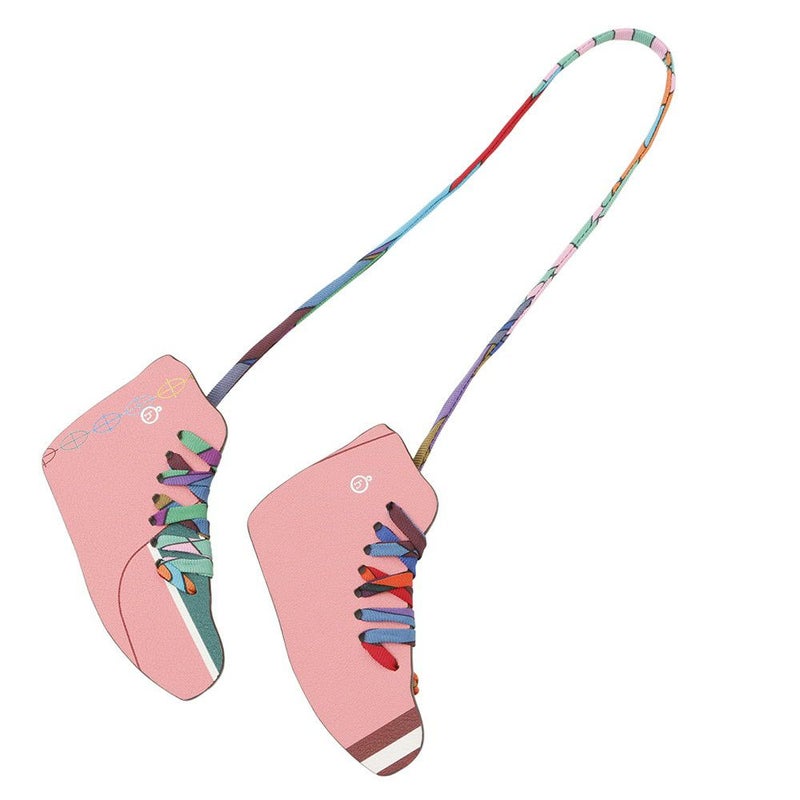 エルメス キーホルダー プティアッシュ スニーカー ピンク/グリーン/マルチカラー スイフト/シェブルミゾル/シルク HERMES チャーム