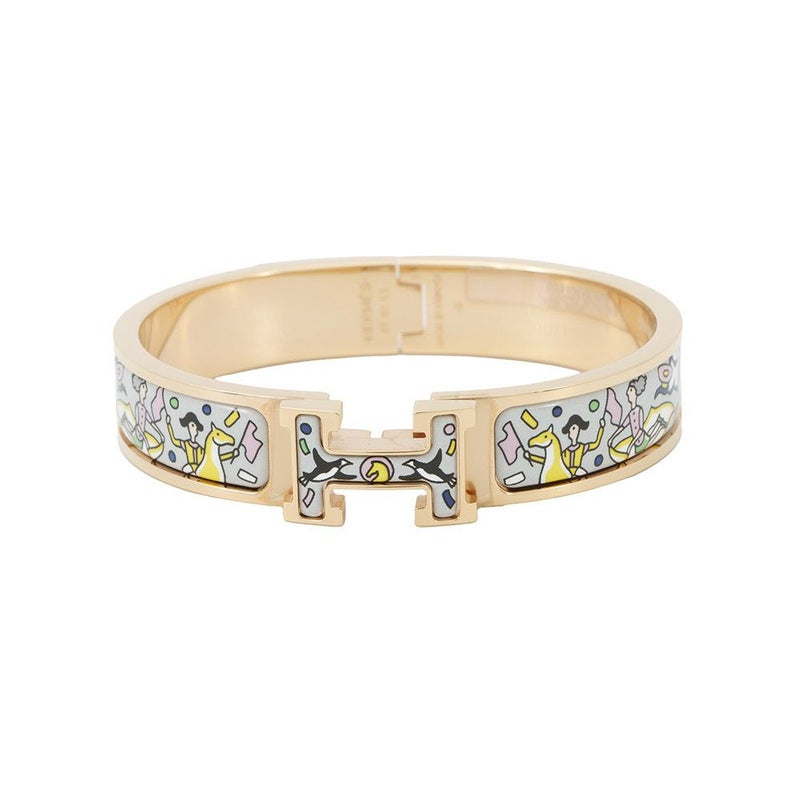 エルメス ブレスレット クリックH HERMESの叙事詩 サイズPM グリ/ピンクゴールド金具 HERMES バングル ソルド品