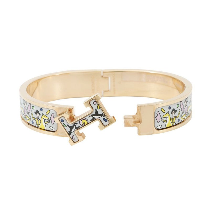 エルメス ブレスレット クリックH HERMESの叙事詩 サイズPM グリ/ピンクゴールド金具 HERMES バングル ソルド品