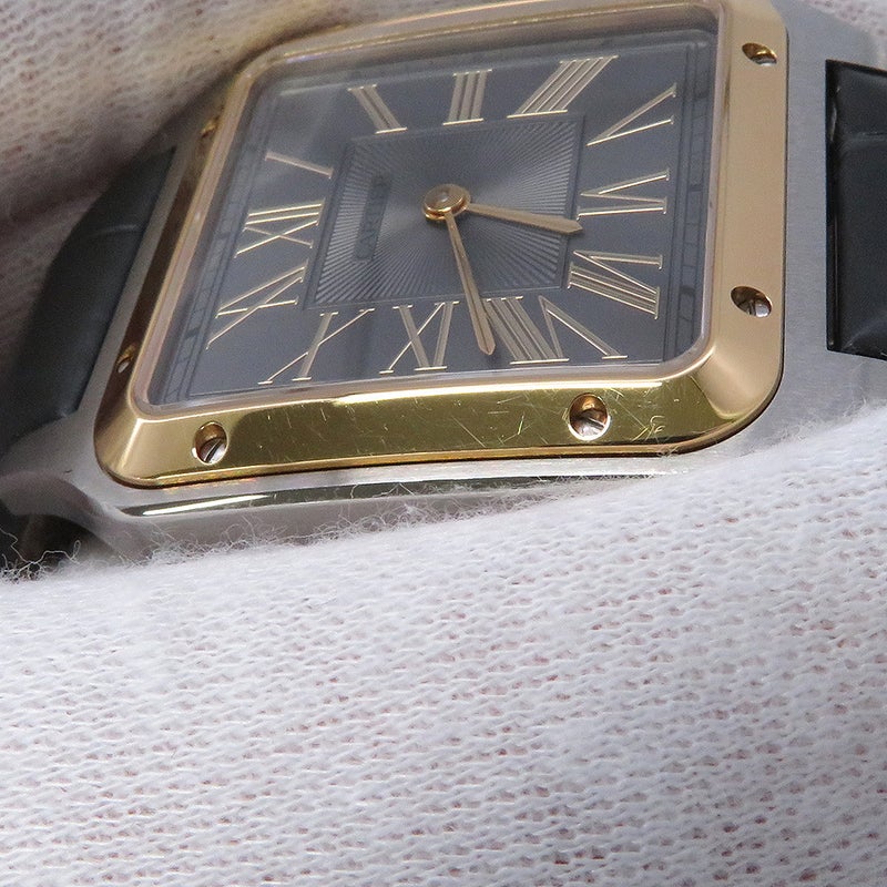 カルティエ サントス デュモン LM W2SA0028 Cartier 腕時計 グレー文字盤