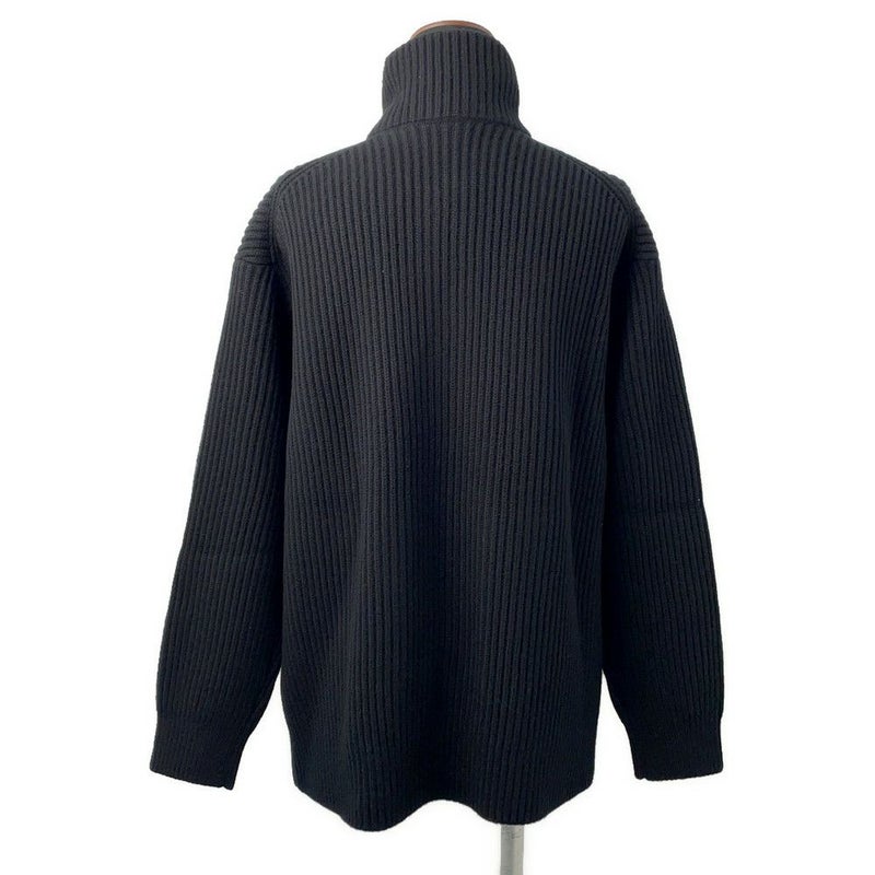 エルメス ニット Hモチーフ ジップアップブルゾン ウール レディースサイズ34 HERMES カーディガン 黒