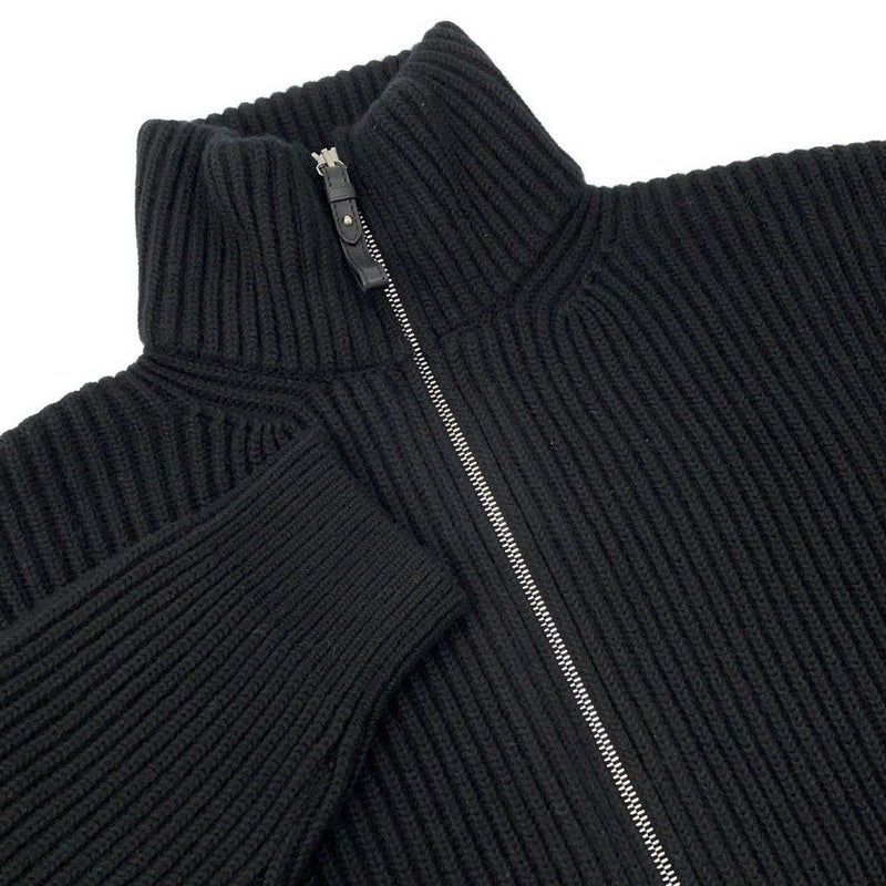 エルメス ニット Hモチーフ ジップアップブルゾン ウール レディースサイズ34 HERMES カーディガン 黒