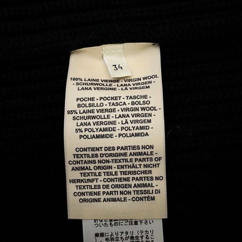 エルメス ニット Hモチーフ ジップアップブルゾン ウール レディースサイズ34 HERMES カーディガン 黒