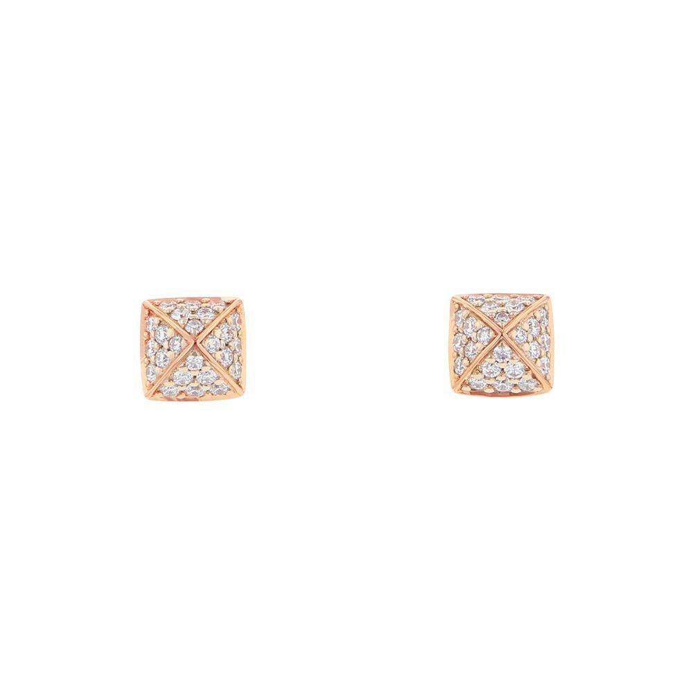 エルメス ピアス クルー・ドゥ・H ダイヤモンド 48P 計0.2ct K18PG