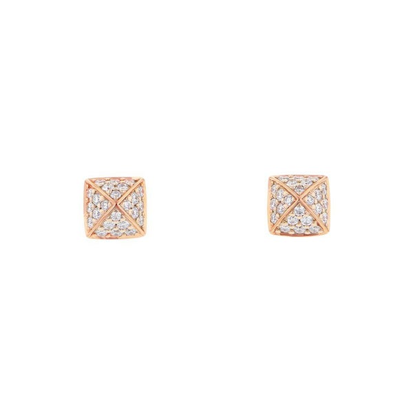 エルメス ピアス クルー・ドゥ・H ダイヤモンド 48P 計0.2ct K18PGピンクゴールド HERMES スタッドピアス Clou d H Earrings