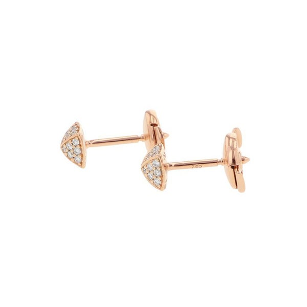 エルメス ピアス クルー・ドゥ・H ダイヤモンド 48P 計0.2ct K18PGピンクゴールド HERMES スタッドピアス Clou d H Earrings