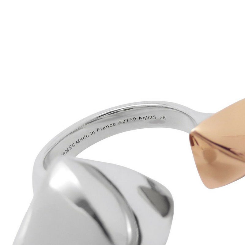 エルメス リング メドール SV925シルバー/K18PGピンクゴールド リングサイズ58 HERMES ジュエリー