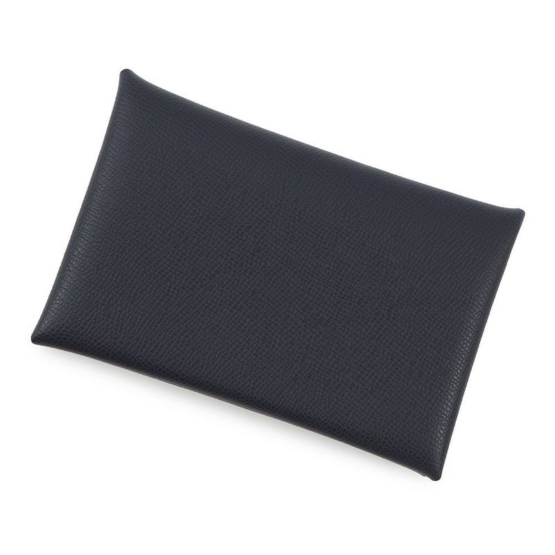 エルメス カードケース カルヴィ ブルーニュイ ヴォーマダム W刻印 HERMES 名刺入れ