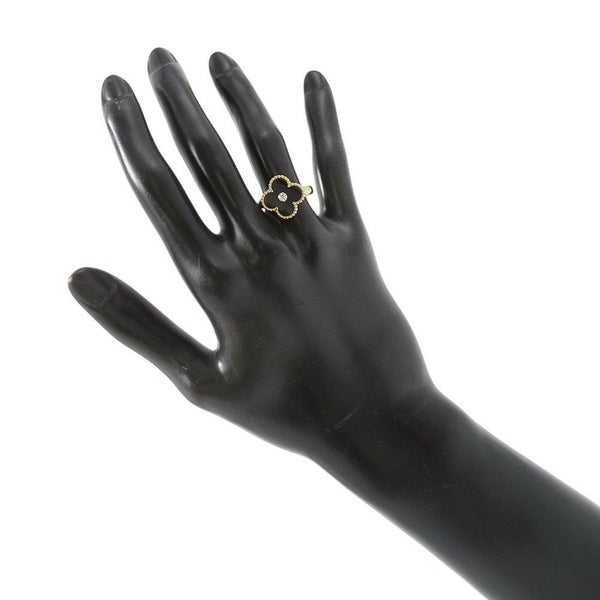 ヴァンクリーフ＆アーペル リング ヴィンテージ アルハンブラ リング オニキス/ダイヤモンド 1P 0.05ct K18YG サイズ50 VCARA41000