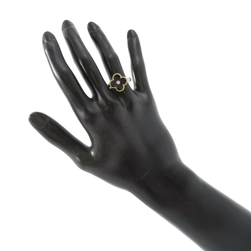 ヴァンクリーフ＆アーペル リング ヴィンテージ アルハンブラ リング オニキス/ダイヤモンド 1P 0.05ct K18YG サイズ50 VCARA41000