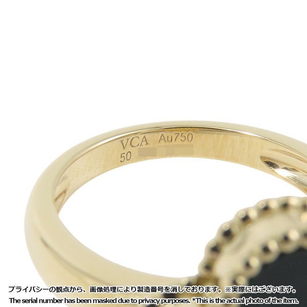 ヴァンクリーフ＆アーペル リング ヴィンテージ アルハンブラ リング オニキス/ダイヤモンド 1P 0.05ct K18YG サイズ50 VCARA41000