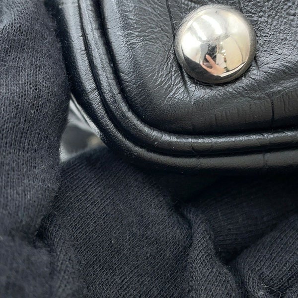 サンローランパリ ハンドバッグ エマニュエル  バケットバッグ クロコ型押しレザー 340240 黒 2way