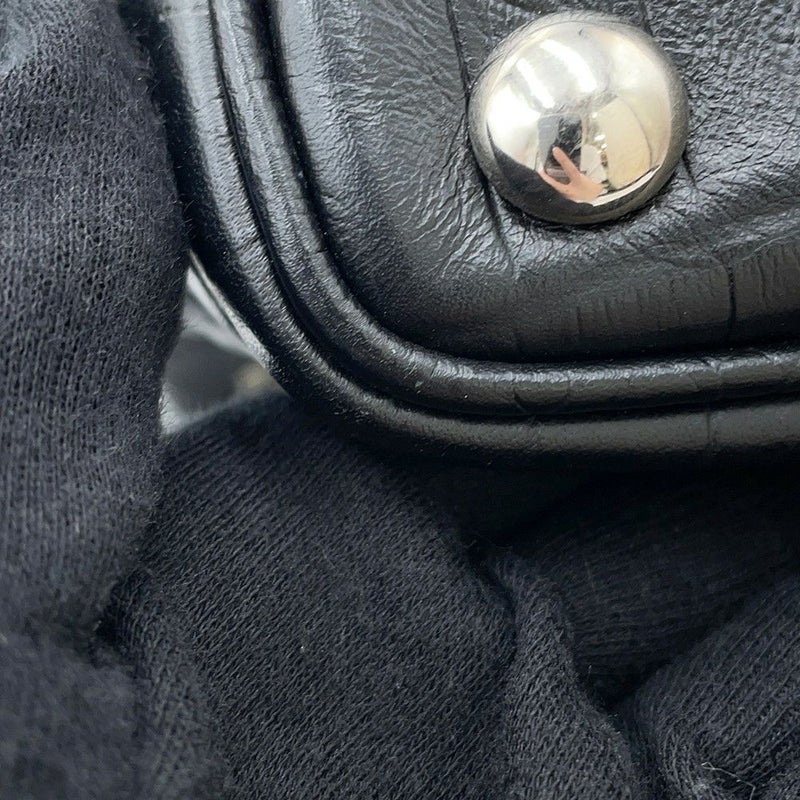 サンローランパリ ハンドバッグ エマニュエル  バケットバッグ クロコ型押しレザー 340240 黒 2way