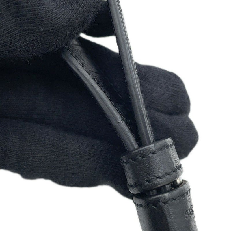 サンローランパリ ハンドバッグ エマニュエル  バケットバッグ クロコ型押しレザー 340240 黒 2way