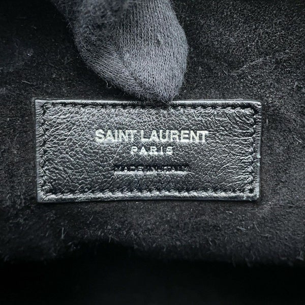 サンローランパリ ハンドバッグ エマニュエル  バケットバッグ クロコ型押しレザー 340240 黒 2way