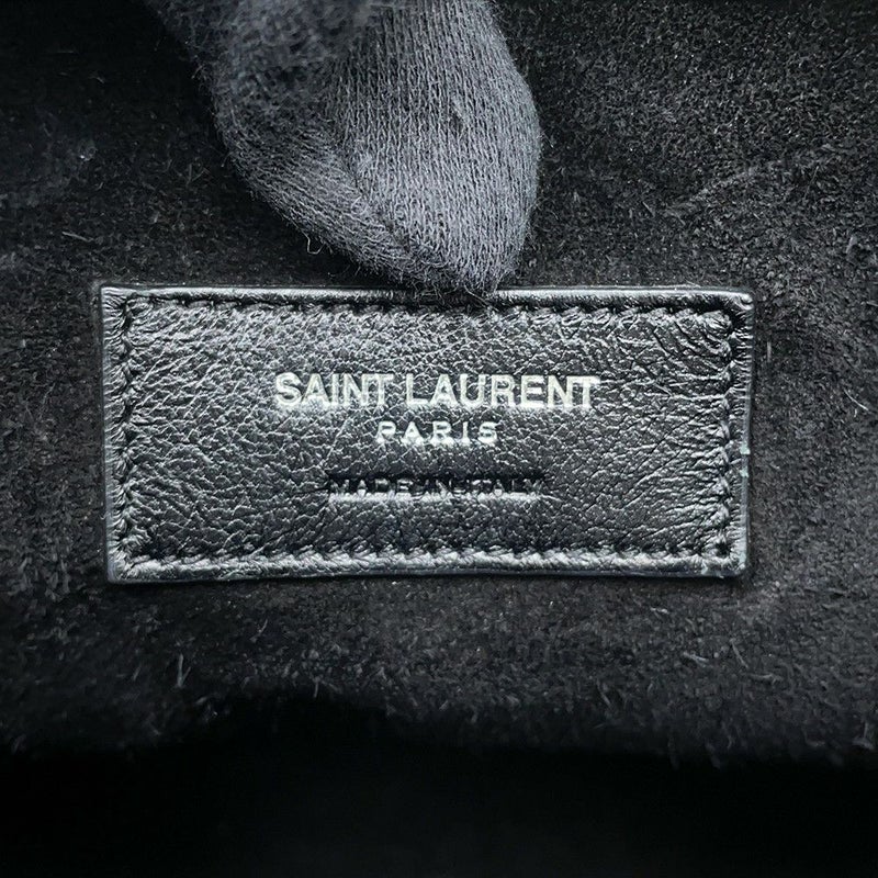 サンローランパリ ハンドバッグ エマニュエル  バケットバッグ クロコ型押しレザー 340240 黒 2way