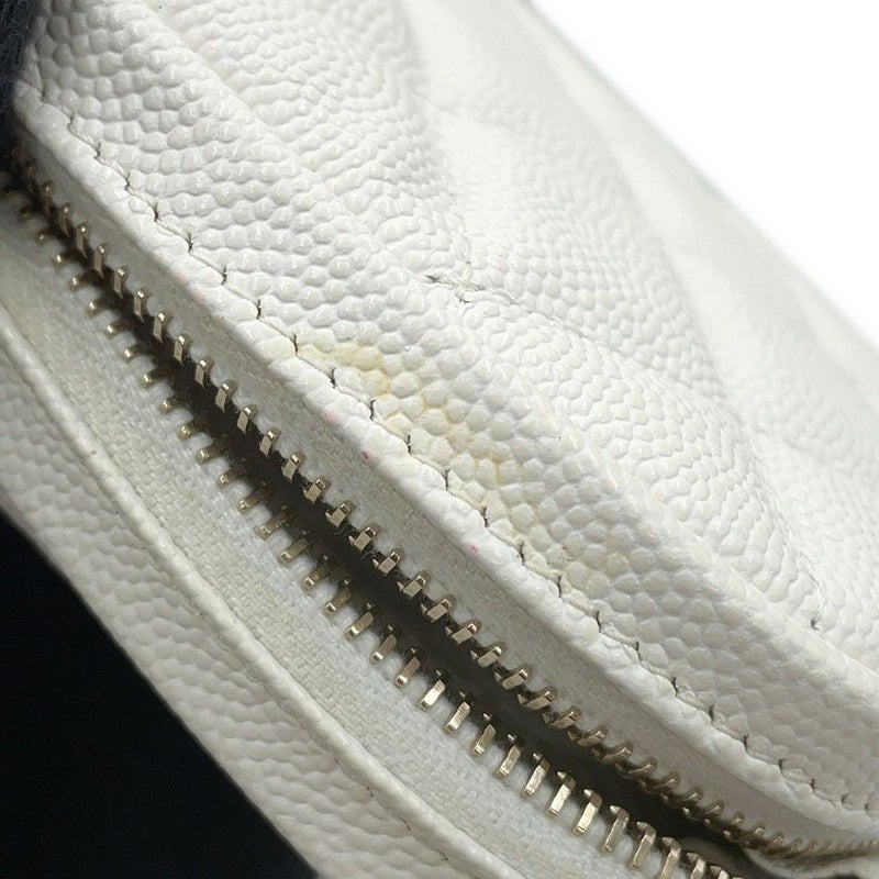 シャネル ポーチ ココマーク マトラッセ コスメポーチ A80909 CHANEL 小物入れ 化粧ポーチ 白