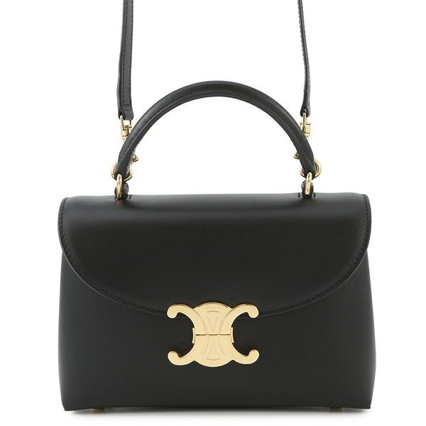 セリーヌ ハンドバッグ ティーン ニノ スムースサテンドカーフレザー 118113GG2.38NO CELINE 2way 黒