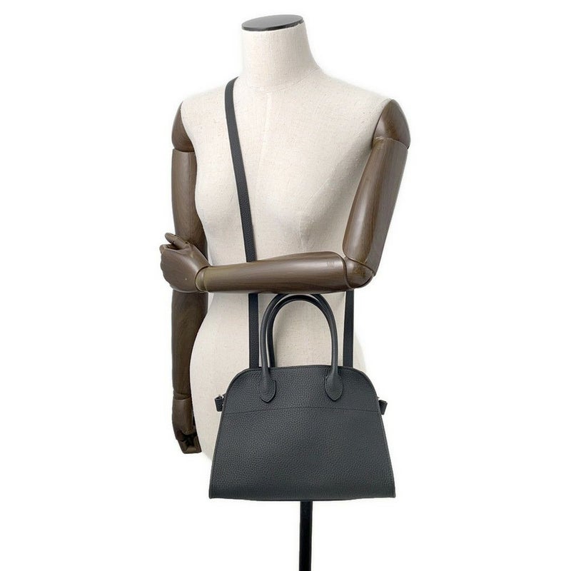 ザ ロウ ハンドバッグ ソフトマルゴー10 レザー W1190 L133 THE ROW 2wayショルダーバッグ  黒