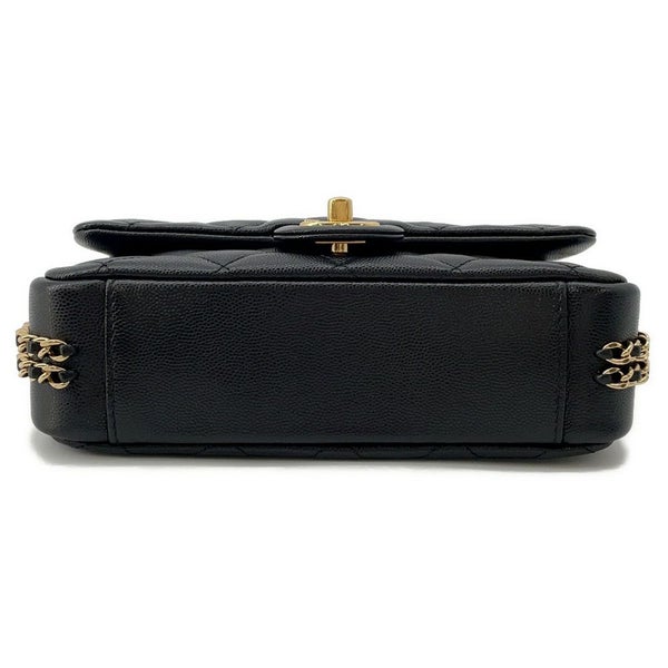 シャネル チェーンショルダーバッグ ミニ マトラッセ キャビアスキン AS3757 CHANEL バッグ 黒