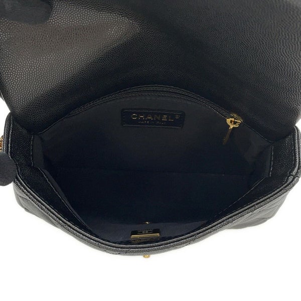 シャネル チェーンショルダーバッグ ミニ マトラッセ キャビアスキン AS3757 CHANEL バッグ 黒