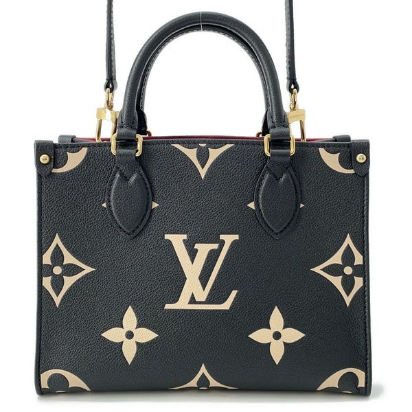 ルイヴィトン ハンドバッグ バイカラーモノグラム・アンプラント オンザゴー PM M45659 2way ショルダー 黒 ブラック