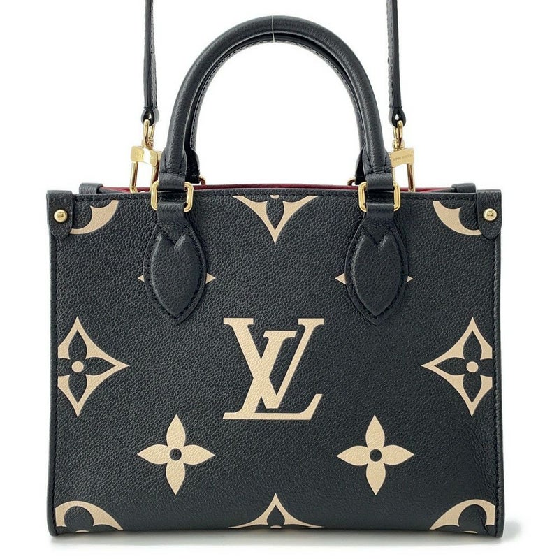 ルイヴィトン ハンドバッグ バイカラーモノグラム・アンプラント オンザゴー PM M45659 2way ショルダー 黒 ブラック