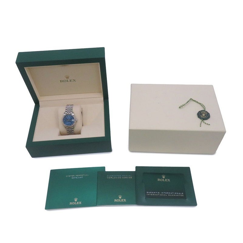 ロレックス デイトジャスト31 SS/K18WG 278274 ROLEX 腕時計 ブルー文字盤 フローラルモチーフ 24PDダイヤモンド