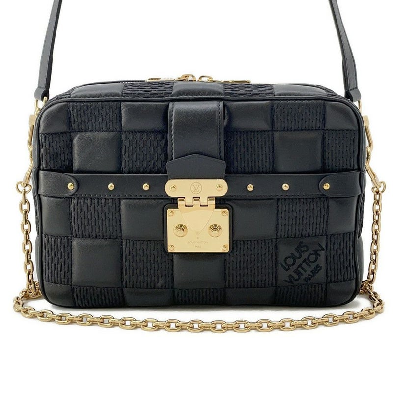 ルイヴィトン ショルダーバッグ ダミエ・キルト レザー トロカMM M59114 LOUIS VUITTON ブラック 黒