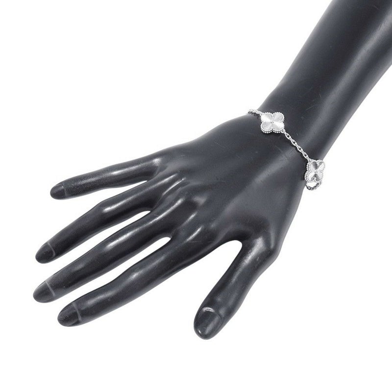 ヴァンクリーフ＆アーペル ブレスレット ヴィンテージ アルハンブラ ブレスレット 5モチーフ ギヨシェ K18WG VCARP9XE00