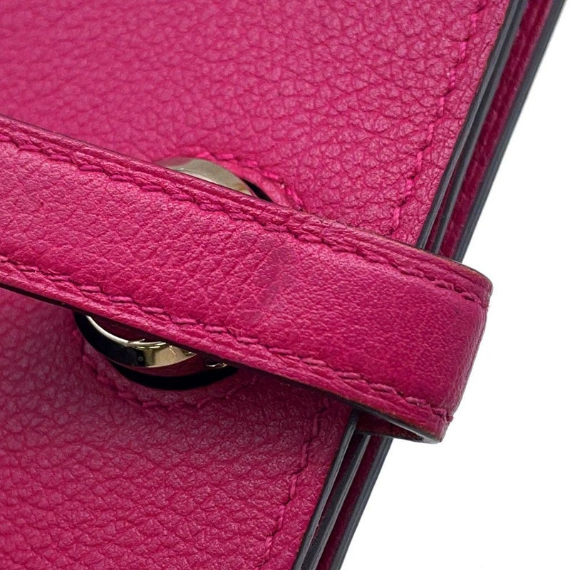 エルメス カードケース ドゴン ローズパープル/シルバー金具 エべーカラー C刻印 HERMES 名刺入れ