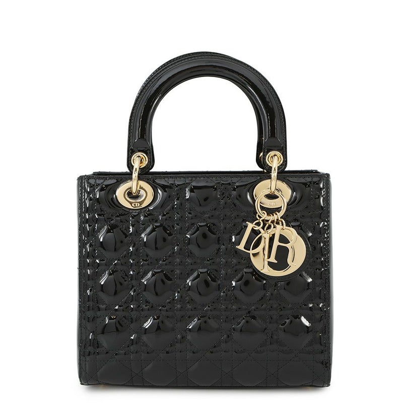 クリスチャン・ディオール ハンドバッグ レディディオール カナージュ パテント VRB44550 黒