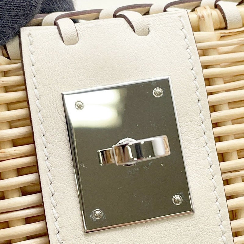 エルメス ハンドバッグ ケリー35 ピクニック ナタ/ナチュラル/シルバー金具 スイフト/柳 U刻印