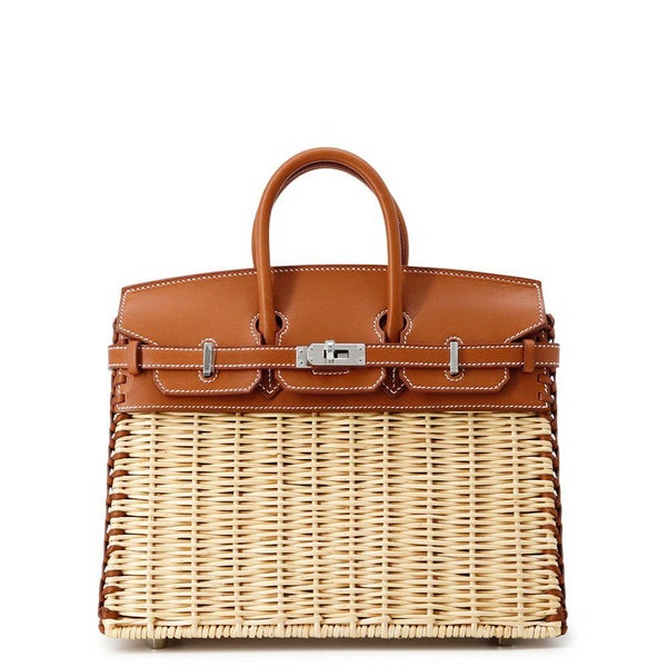 エルメス バーキン25 ピクニック フォーブ/シルバー金具 ストロー/バレニアフォーブ B刻印 HERMES Birkin ハンドバッグ