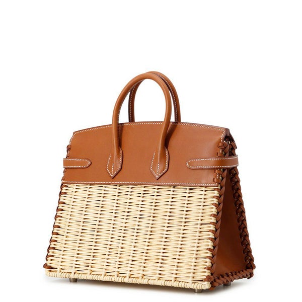 エルメス バーキン25 ピクニック フォーブ/シルバー金具 ストロー/バレニアフォーブ B刻印 HERMES Birkin ハンドバッグ