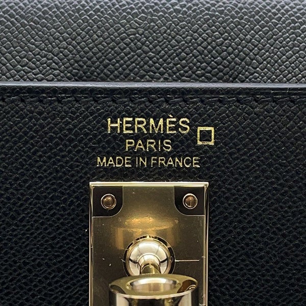 エルメス ケリー25 外縫い タッチ ブラック/グラファイト/シャンパンゴールド金具 ヴォーマダム/アリゲーターシャイン K刻印 黒