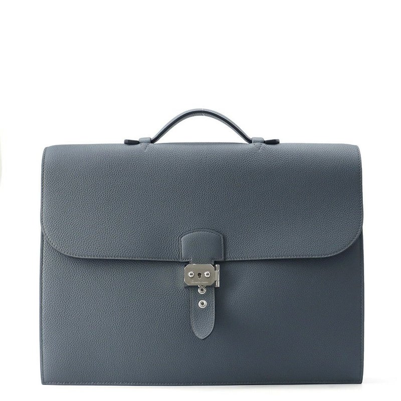 エルメス ビジネスバッグ サックアデペッシュ38 ブルーオラージュ/シルバー金具 トゴ Z刻印 メンズ