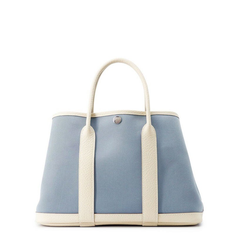 エルメス トートバッグ ガーデンパーティTPM クレ/ブルーリン/シルバー金具 トワルオフィシエ/ネゴンダ X刻印