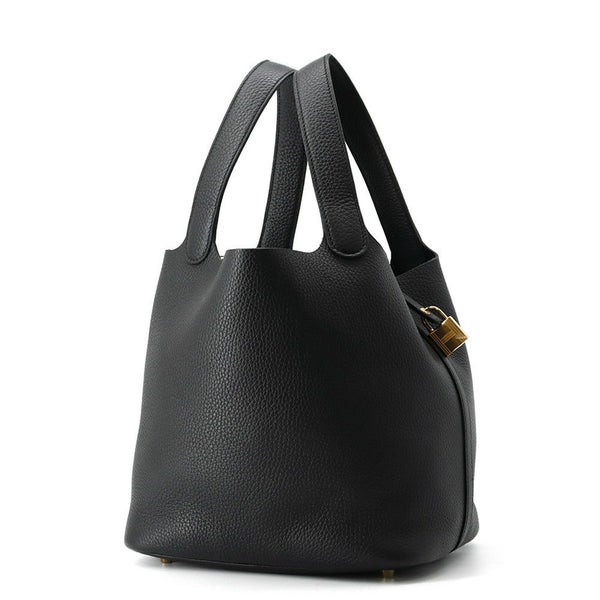 エルメス ハンドバッグ ピコタンロックMM ブラック/ゴールド金具 トリヨンクレマンス W刻印 黒