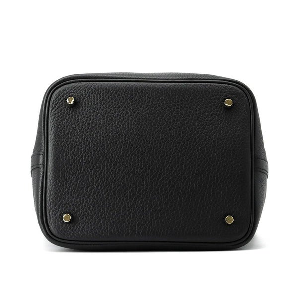 エルメス ハンドバッグ ピコタンロックMM ブラック/ゴールド金具 トリヨンクレマンス W刻印 黒