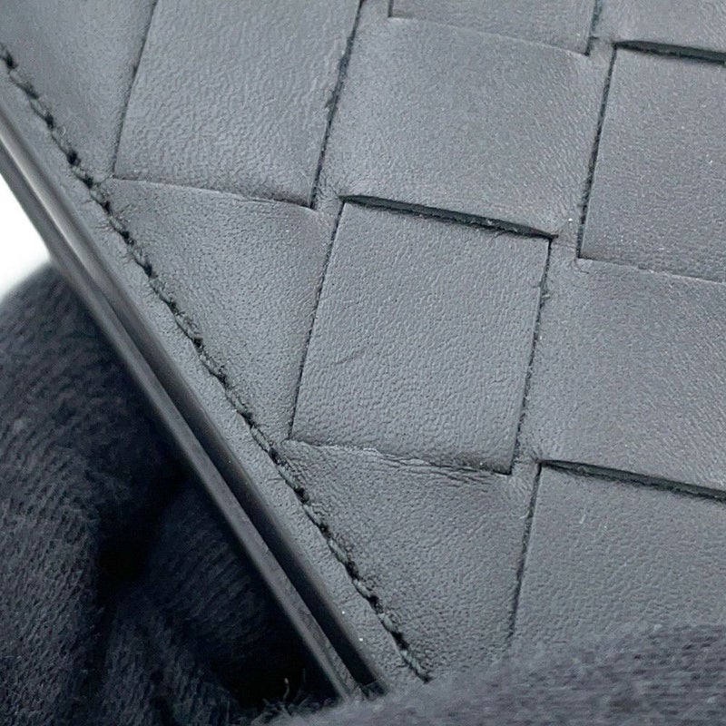 ボッテガヴェネタ 二つ折り財布 イントレチャート レザー 749412 BOTTEGA VENETA メンズ 黒