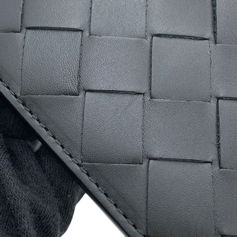 ボッテガヴェネタ 二つ折り財布 イントレチャート レザー 749412 BOTTEGA VENETA メンズ 黒