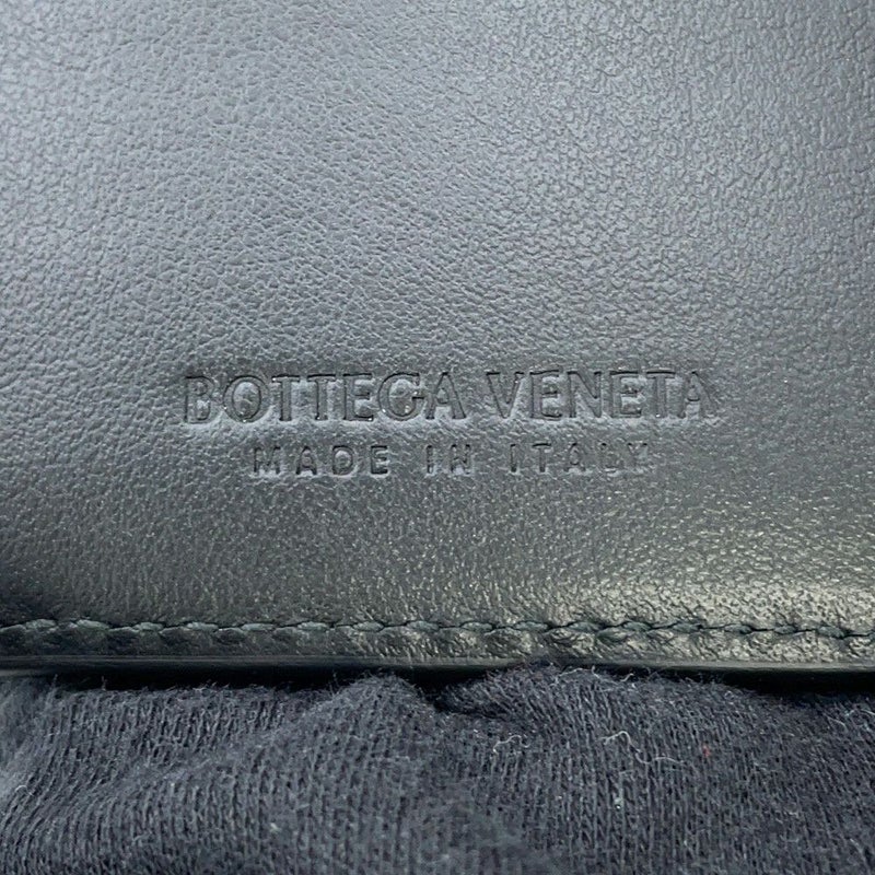 ボッテガヴェネタ 二つ折り財布 イントレチャート レザー 749412 BOTTEGA VENETA メンズ 黒
